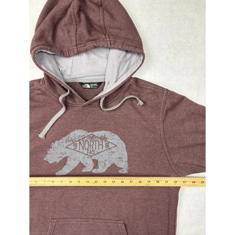 The North Face Mens California Bear Hoodie Maroon Burgundy Pullover Large‎ L